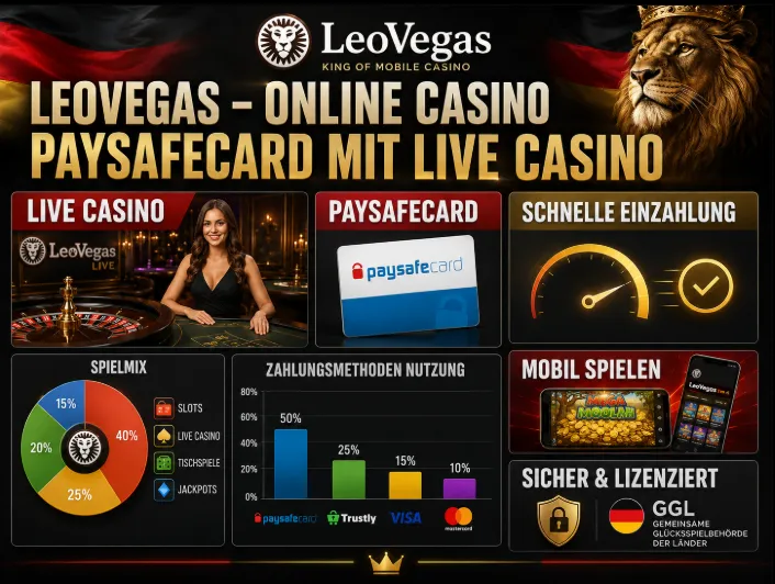 LeoVegas – Online Casino Paysafecard mit Live Casino